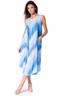 Sakkas Neja Women's Casual Maxi Summer Sleeveless Loose Fit Tie Dye Tank Dress