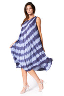 Sakkas Neja Women's Casual Maxi Summer Sleeveless Loose Fit Tie Dye Tank Dress