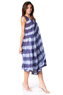 Sakkas Neja Women's Casual Maxi Summer Sleeveless Loose Fit Tie Dye Tank Dress