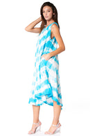 Sakkas Neja Women's Casual Maxi Summer Sleeveless Loose Fit Tie Dye Tank Dress