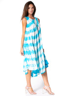 Sakkas Neja Women's Casual Maxi Summer Sleeveless Loose Fit Tie Dye Tank Dress