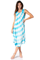 Sakkas Neja Women's Casual Maxi Summer Sleeveless Loose Fit Tie Dye Tank Dress