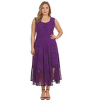 Sakkas Kevina Stonewashed Rayon Embroidered Dress