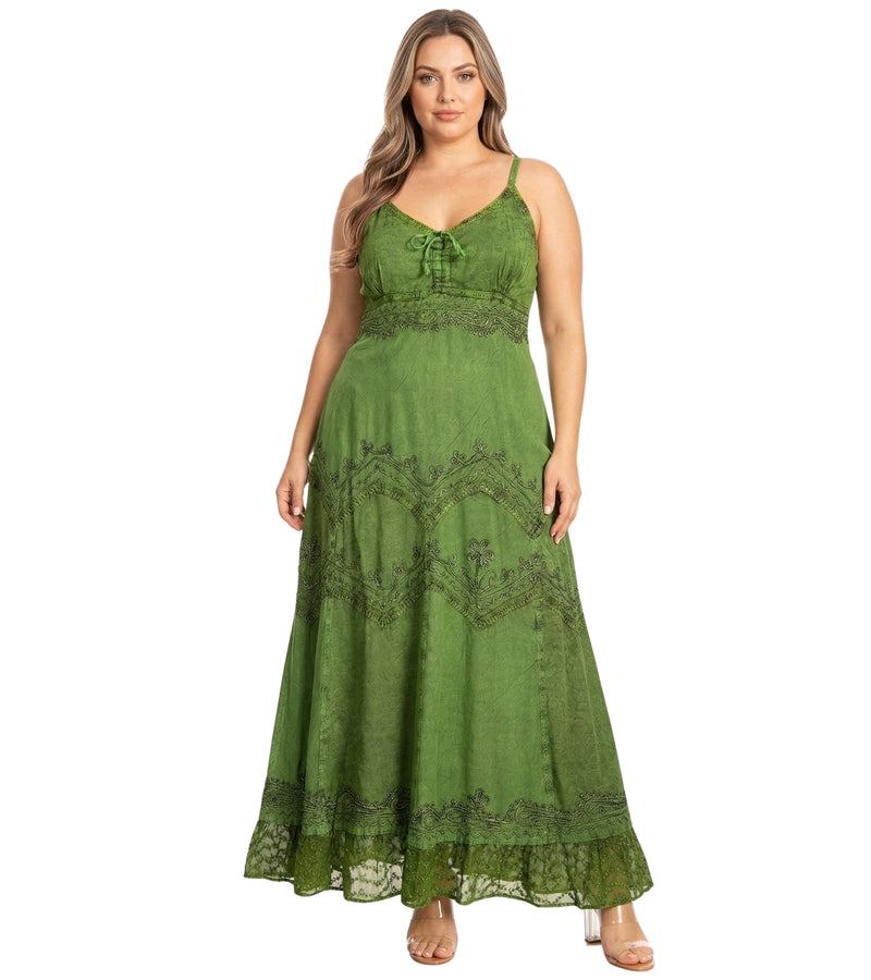 sakkas stonewashed rayon embroidered adjustable spaghetti straps long dress MKY Amy Stonewashed Rayon Embroidered Adjustable Spaghetti Straps Long Dress L/XL / Burgandy