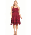 Sakkas Stonewashed Rayon Adjustable Spaghetti Straps Mid Length Dress