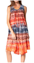 Sakkas Desert Sun Caftan Dress / Cover Up#color_Navy/Orange