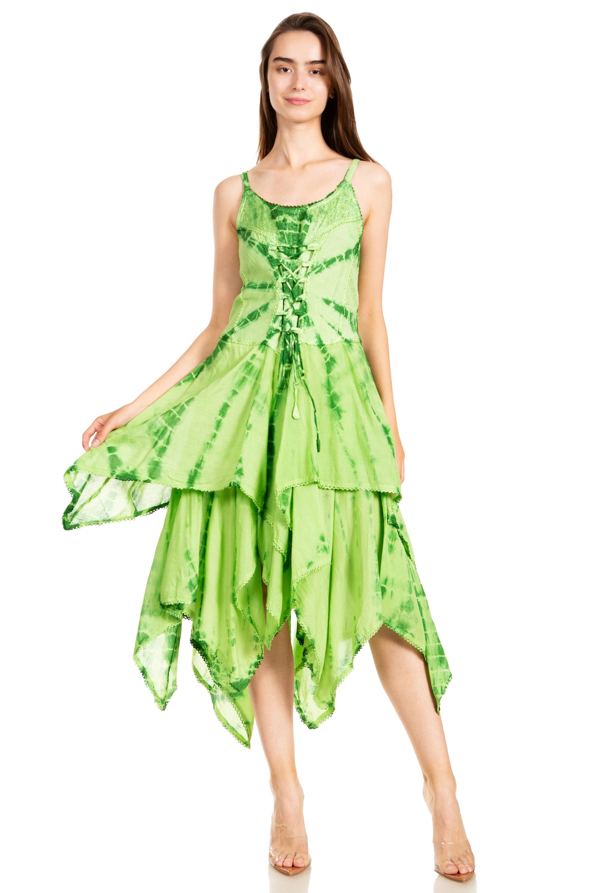 sakkas annabella corset bodice handkerchief hem dress Sakkas Annabella Corset Bodice Handkerchief Hem Dress