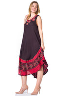 Sakkas Batik Flower Caftan Tank Dress / Cover Up