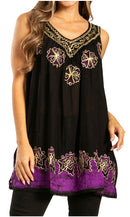 Sakkas Batik Embroidered V-Neck Sleeveless Blouse