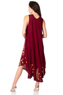 Sakkas Moon and Stars Batik Caftan Tank Dress / Cover Up