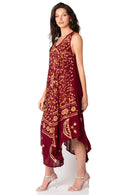 Sakkas Moon and Stars Batik Caftan Tank Dress / Cover Up