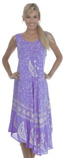 Sakkas Moon and Stars Batik Caftan Tank Dress / Cover Up