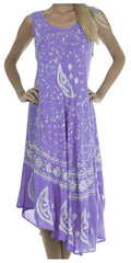 Sakkas Moon and Stars Batik Caftan Tank Dress / Cover Up#color_Periwinkle