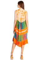 Sakkas Palm Tree Tie Dye Caftan Dress / Cover Up