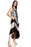 Sakkas Peacock Feather Caftan Dress / Cover Up