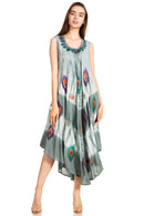 Sakkas Peacock Feather Caftan Dress / Cover Up