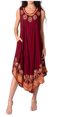 Sakkas Sundari Caftan Tank Dress / Cover Up#color_Chocolate/Gold