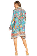 Sakkas Womens Long Sleeves Collared Neck Spring/Summer Short Shirt Dress/Cover-up