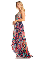 Sakkas Lizi 2025 Womens Maxi High-low Halter Handkerchief Long Dress Beach Party