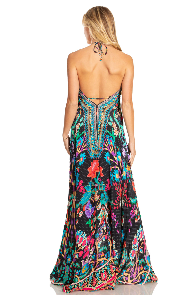 Sakkas Lizi 2025 Womens Maxi High-low Halter Handkerchief Long Dress Beach Party One Size / 625 Sakkas Lizi 2025 Womens Maxi High-low Halter Handkerchief Long Dress Beach Party One Size / 625
