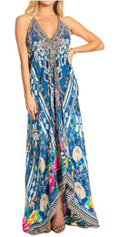 Sakkas Lizi 2025 Womens Maxi High-low Halter Handkerchief Long Dress Beach Party