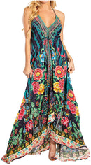 Sakkas Lizi 2025 Womens Maxi High-low Halter Handkerchief Long Dress Beach Party
