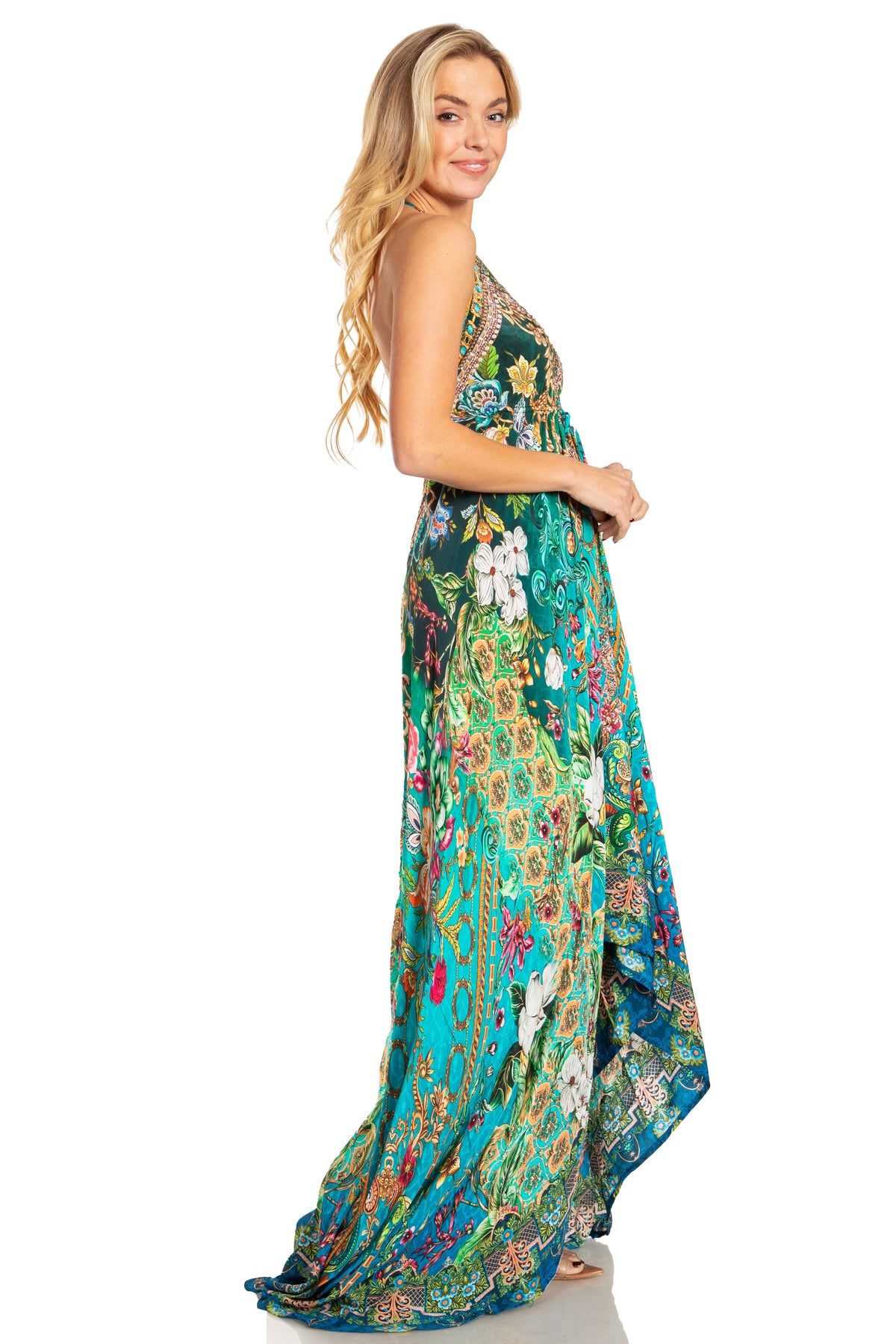 Sakkas Lizi 2025 Womens Maxi High-low Halter Handkerchief Long Dress B