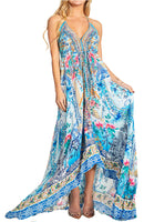 Sakkas Lizi 2025 Womens Maxi High-low Halter Handkerchief Long Dress Beach Party