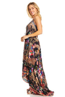 Sakkas Lizi 2025 Womens Maxi High-low Halter Handkerchief Long Dress Beach Party