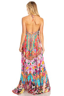 Sakkas Lizi 2025 Womens Maxi High-low Halter Handkerchief Long Dress Beach Party