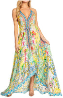 Sakkas Lizi 2025 Womens Maxi High-low Halter Handkerchief Long Dress Beach Party