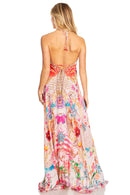 Sakkas Lizi 2025 Womens Maxi High-low Halter Handkerchief Long Dress Beach Party