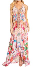 Sakkas Lizi 2025 Womens Maxi High-low Halter Handkerchief Long Dress Beach Party