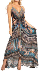 Sakkas Lizi 2025 Womens Maxi High-low Halter Handkerchief Long Dress Beach Party