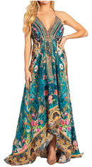 Sakkas Lizi 2025 Womens Maxi High-low Halter Handkerchief Long Dress Beach Party