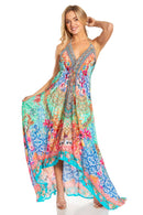 Sakkas Lizi 2025 Womens Maxi High-low Halter Handkerchief Long Dress Beach Party