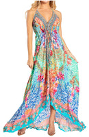 Sakkas Lizi 2025 Womens Maxi High-low Halter Handkerchief Long Dress Beach Party