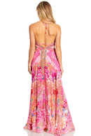 Sakkas Lizi 2025 Womens Maxi High-low Halter Handkerchief Long Dress Beach Party