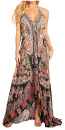 Sakkas Lizi 2025 Womens Maxi High-low Halter Handkerchief Long Dress Beach Party