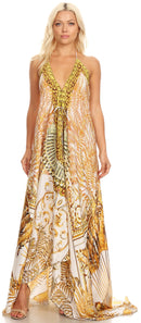 Sakkas Lizi Womens Maxi High-low Halter Handkerchief Long Dress Beach Party
