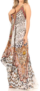 Sakkas Lizi Womens Maxi High-low Halter Handkerchief Long Dress Beach Party
