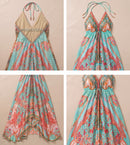 Sakkas Lizi Womens Maxi High-low Halter Handkerchief Long Dress Beach Party