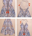 Sakkas Lizi Womens Maxi High-low Halter Handkerchief Long Dress Beach Party