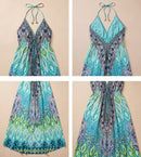 Sakkas Lizi Womens Maxi High-low Halter Handkerchief Long Dress Beach Party