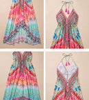 Sakkas Lizi Womens Maxi High-low Halter Handkerchief Long Dress Beach Party
