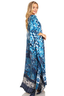 Sakkas Georgettina 2025 Flowy Rhinestone V Neck Long Caftan Dress / Cover Up
