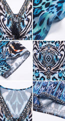 Sakkas  Georgettina Flowy  Rhinestone V Neck Long Caftan Dress / Cover Up