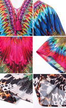 Sakkas  Georgettina Flowy  Rhinestone V Neck Long Caftan Dress / Cover Up