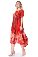 Sakkas Devora Women's Maxi NightGown Caftan Kaftan Dress Tie Dye Batik & Corset