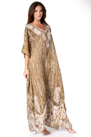 Sakkas Tacy Women's Casual Boho Summer Maxi Dress Caftan Kaftan Cover-up LougeWear